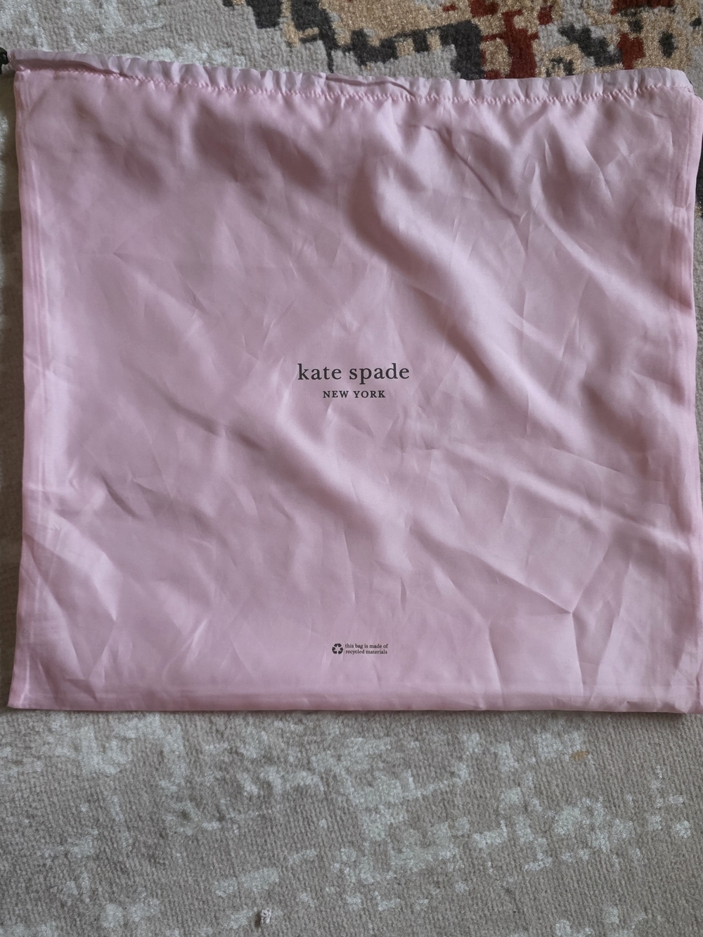 kate spade Pink Drawstring Linen Storage Sack 19X27.5
